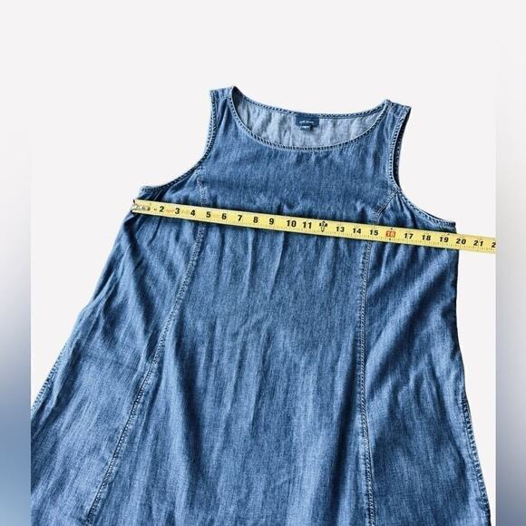 J. Jill Denim Dress Ombre Sleeveless with Pockets Blue White Womens Medium - Picture 5 of 12